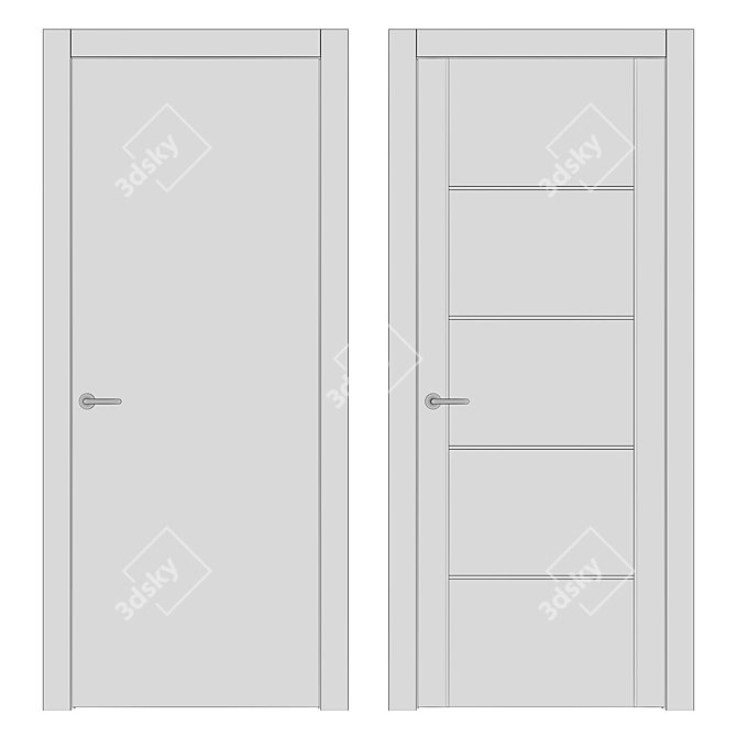 Modern and Sleek Volhovec QUADRO Doors 3D model image 3