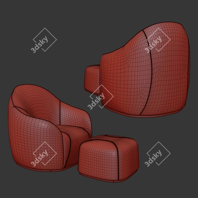 Sweet Lounge Chair: Modern Comfort and Style 3D model image 5