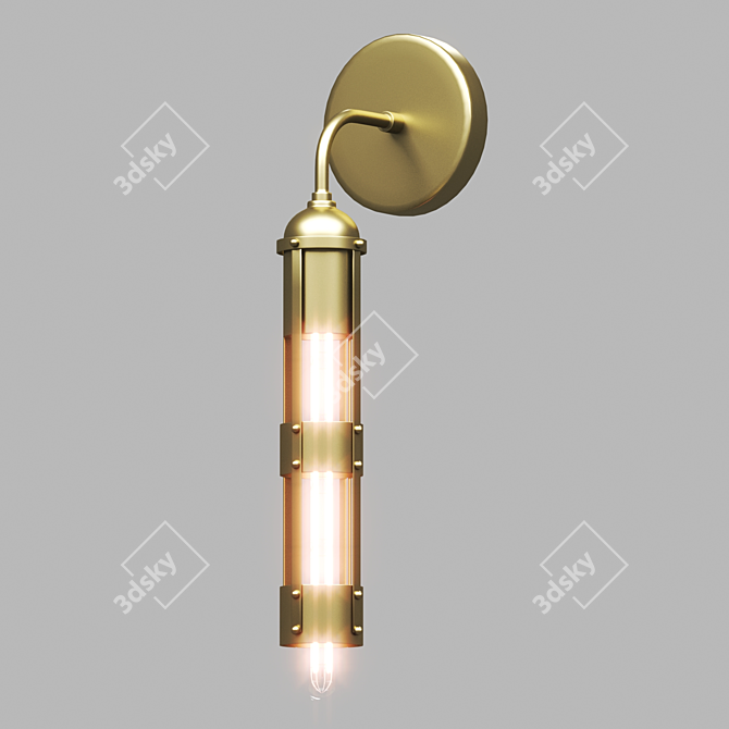 Elegant Violet Wall Light 3D model image 1