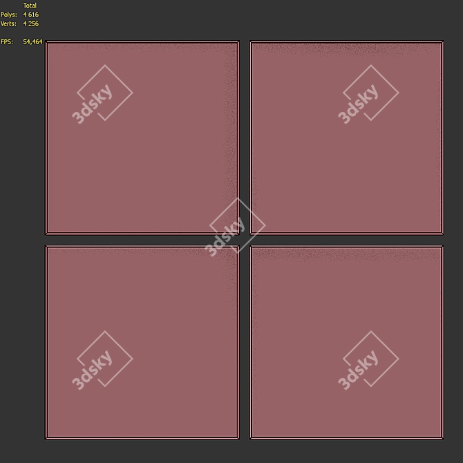 Modern Plant-themed Square Picture Frame Set 3D model image 7