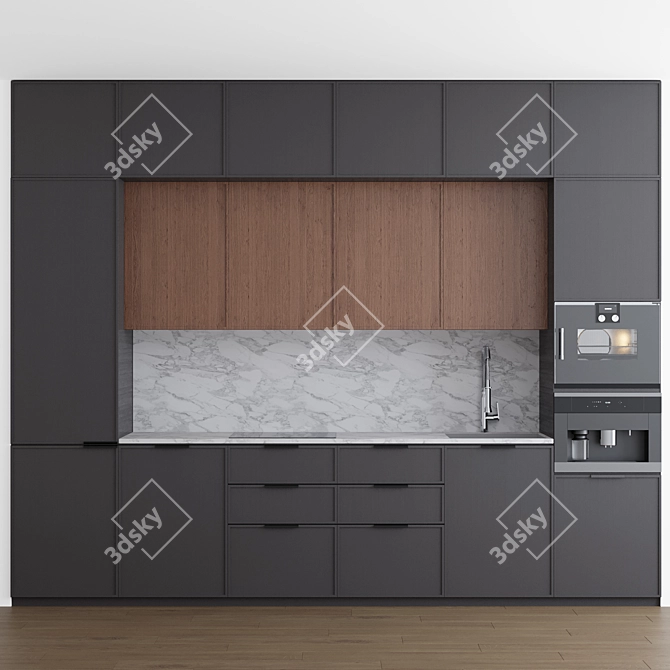 Sleek Miele Kitchen Set 3D model image 1