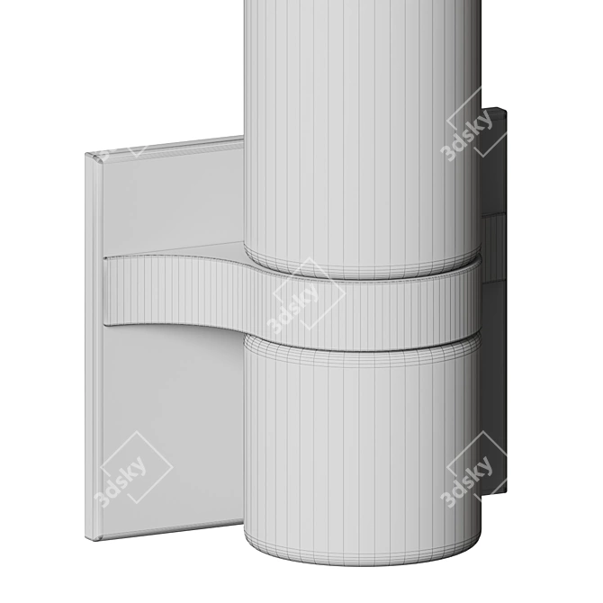 Modern Cylindrical Wall Sconce 3D model image 5