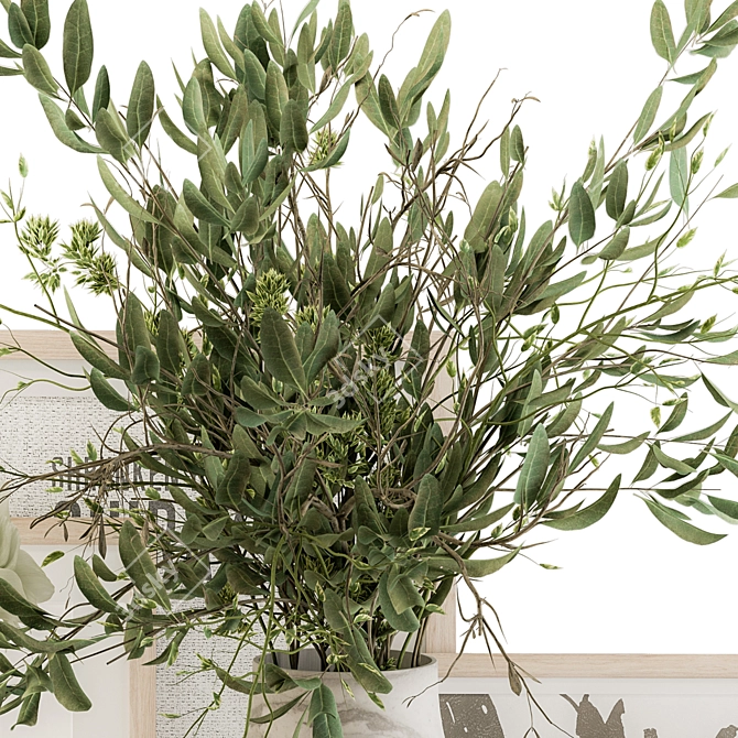 Nature's Delight Green Branch Set 3D model image 4