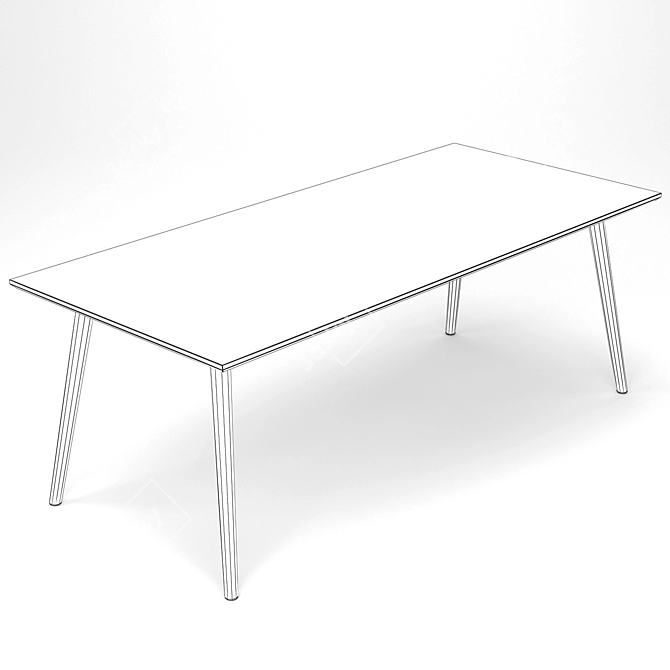 Modern Wood Dining Set 3D model image 6
