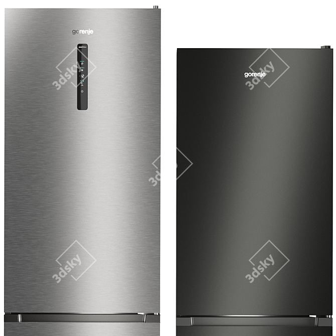 Gorenje Refrigerator Set: NRS9181MX, NRK6202AXL4, NRK6192CBK4 3D model image 3