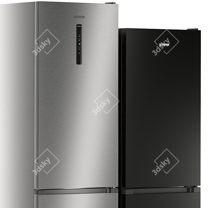 Gorenje Refrigerator Set: NRS9181MX, NRK6202AXL4, NRK6192CBK4 3D model image 4