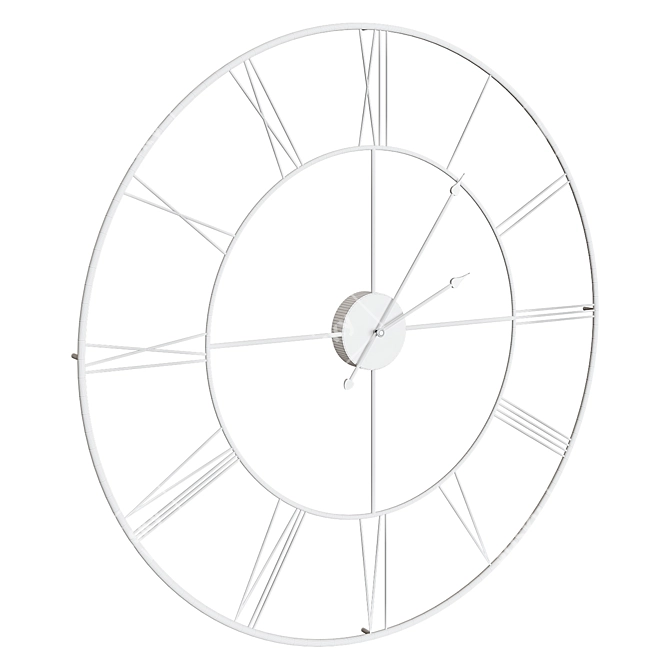 Industrial-inspired Metal Wall Clock 3D model image 2