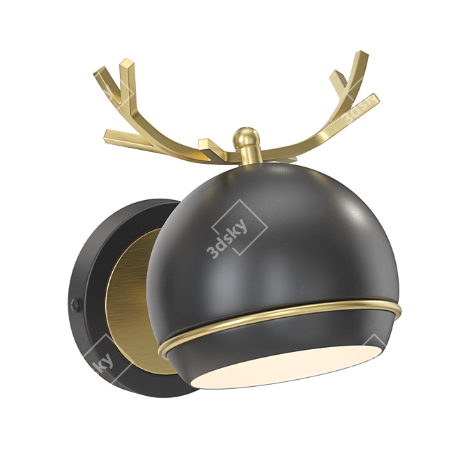 Elegant Deer Wall Light 3D model image 2