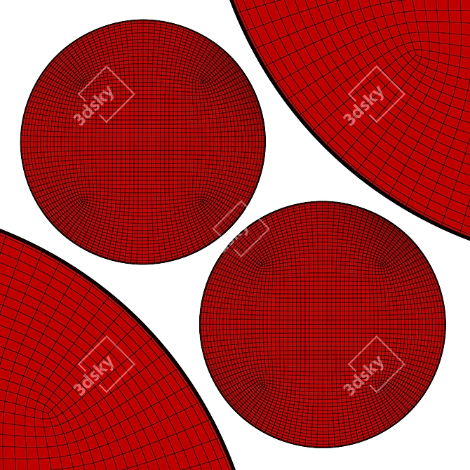 Circular Elegance: №280 Circle Rugs 3D model image 3