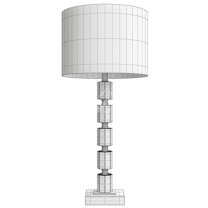 Elegant Crystal Bamboo Table Lamp 3D model image 2