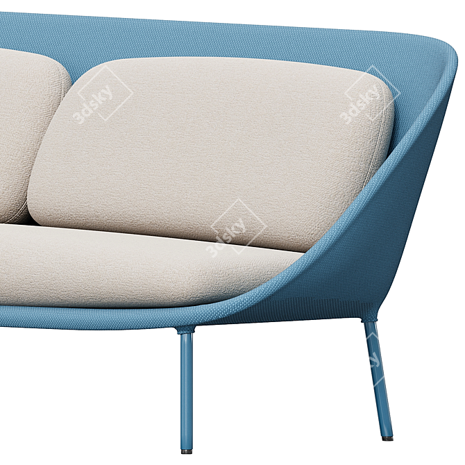 Modern Minimalist Netframe Sofa 3D model image 2