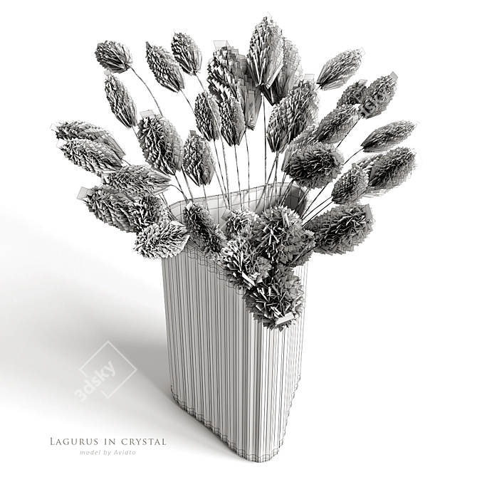 Crystal Lagurus Bouquet 3D model image 5