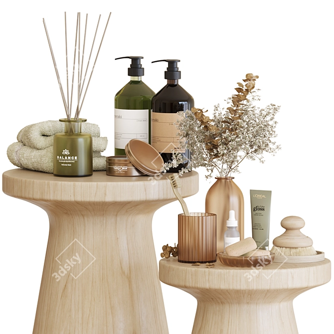 Modern Bathroom Accessories Set 3D model image 3