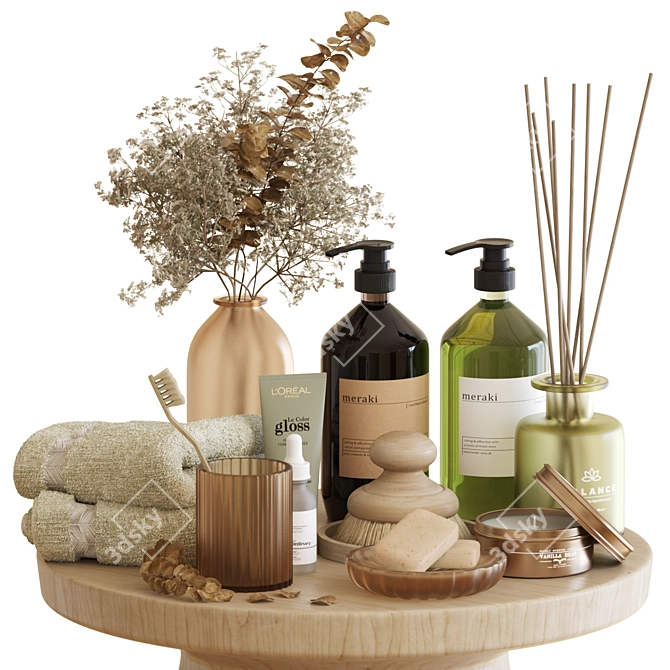 Modern Bathroom Accessories Set 3D model image 8