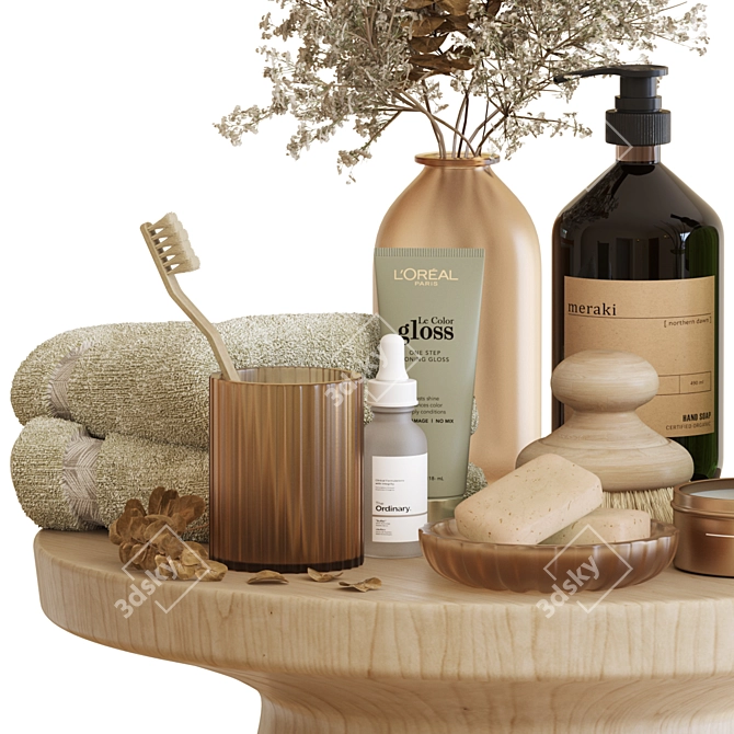 Modern Bathroom Accessories Set 3D model image 9