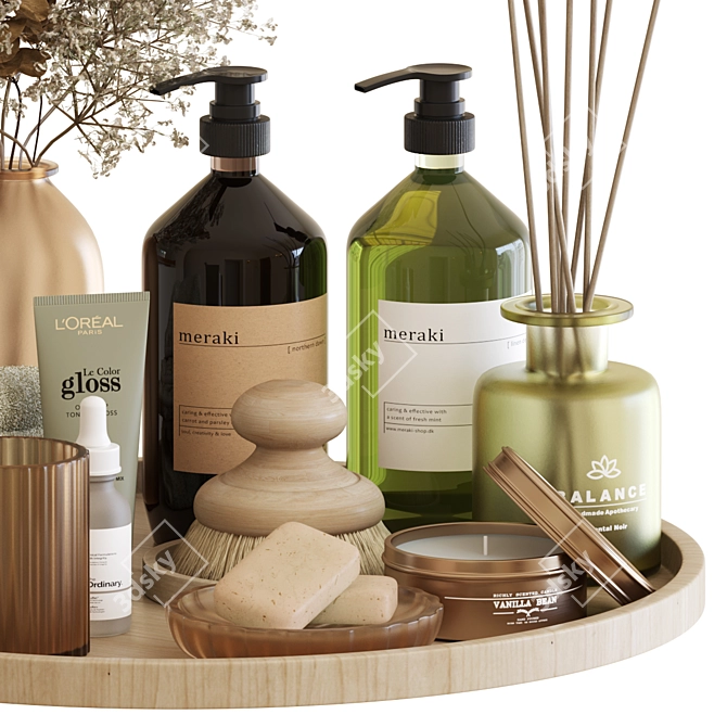 Modern Bathroom Accessories Set 3D model image 14