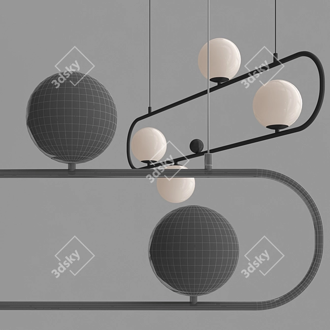 Modern Hoop L Pendant Lights 3D model image 3
