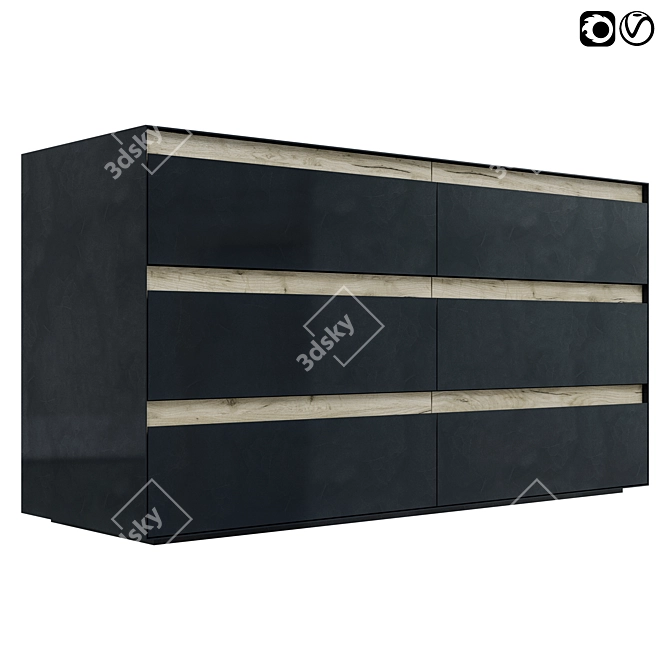 Modern Chest of Drawers, NS2 02 3D model image 1