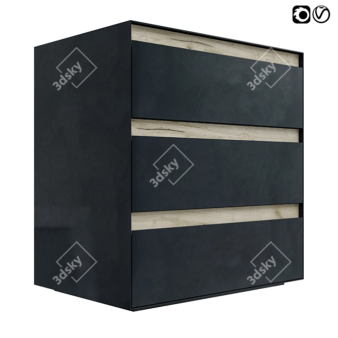 Minimalistic Chest of Drawers 3D model image 1