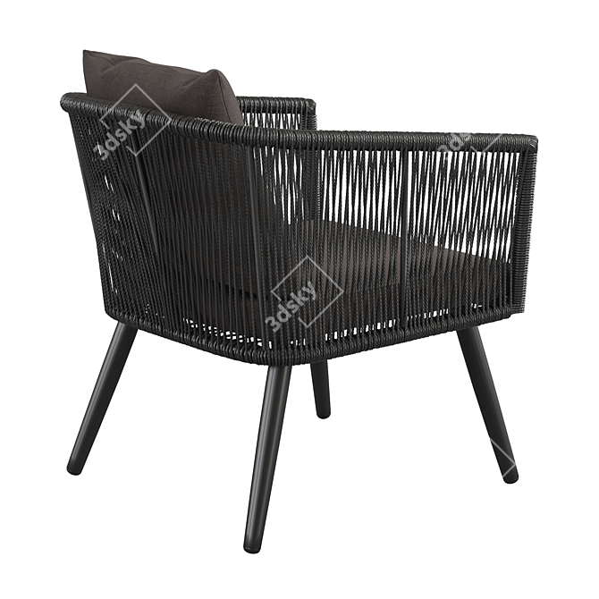 Outdoor Garden Chair - Artificial Rattan Elegance 3D model image 4