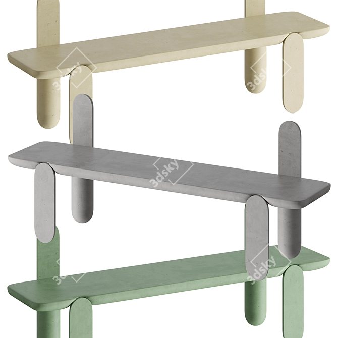Cimento LIDO | Minimalistic Park Bench 3D model image 2