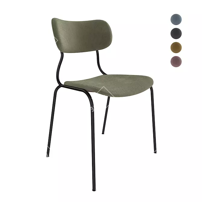 Versatile Kiyumi Fabric Chair: Comfort & Style 3D model image 1