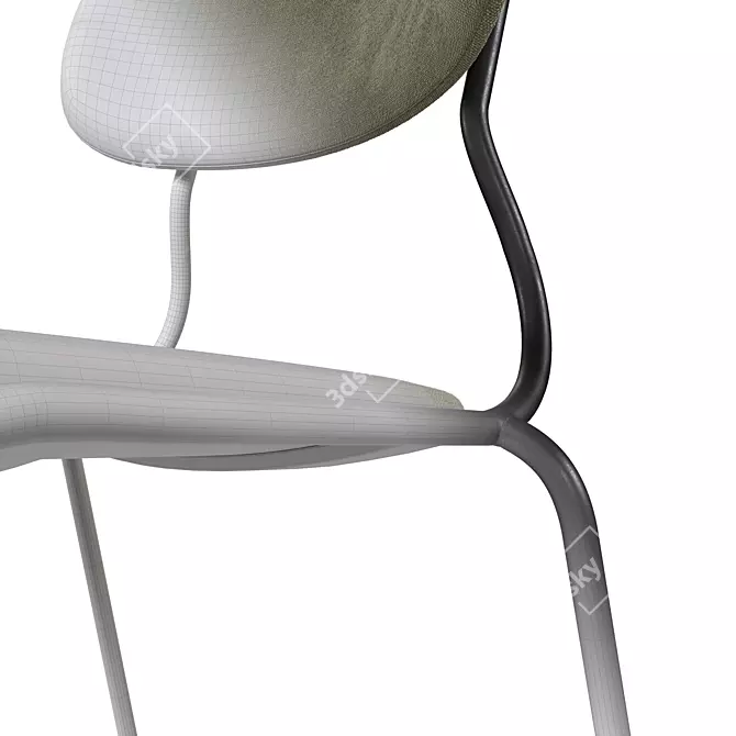 Versatile Kiyumi Fabric Chair: Comfort & Style 3D model image 3