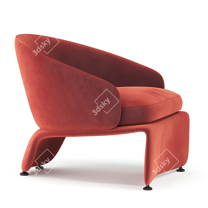 Modern Halley Armchair: Stylish Comfort 3D model image 1
