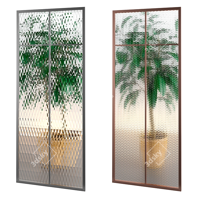 Title: Modular Glass Partitions Set 3D model image 4