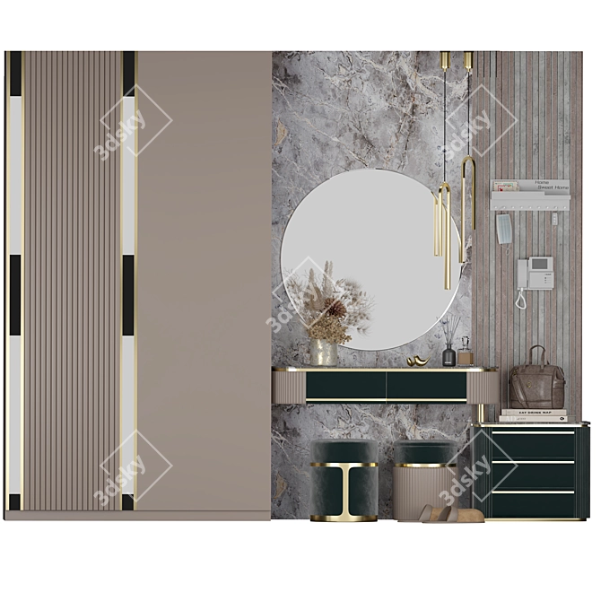 Modern hallway set 07 - A stylish and functional addition to your home 3D model image 5