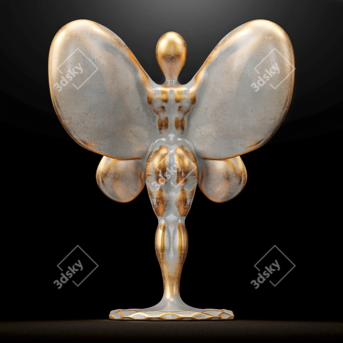 Italian Statuario Marble Butterfly Sculpture 3D model image 6