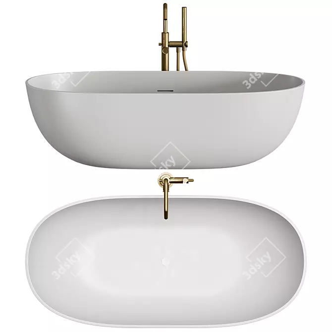 RAY Bathtub Edone by Agora - Luxurious and Eco-friendly Bath Haven 3D model image 4