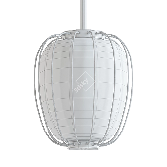 Vintage-inspired Bronze Pendant Light 3D model image 2