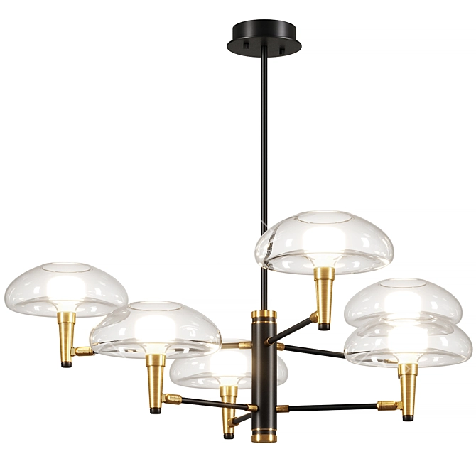 Scandinavian Glass Chandelier 3D model image 4