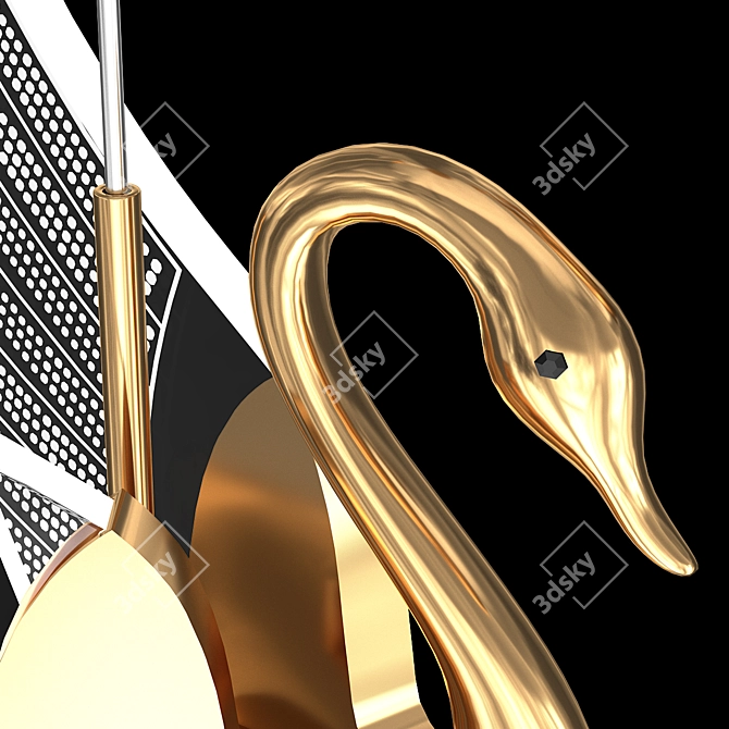 Glowing Swan Pendant Light 3D model image 5