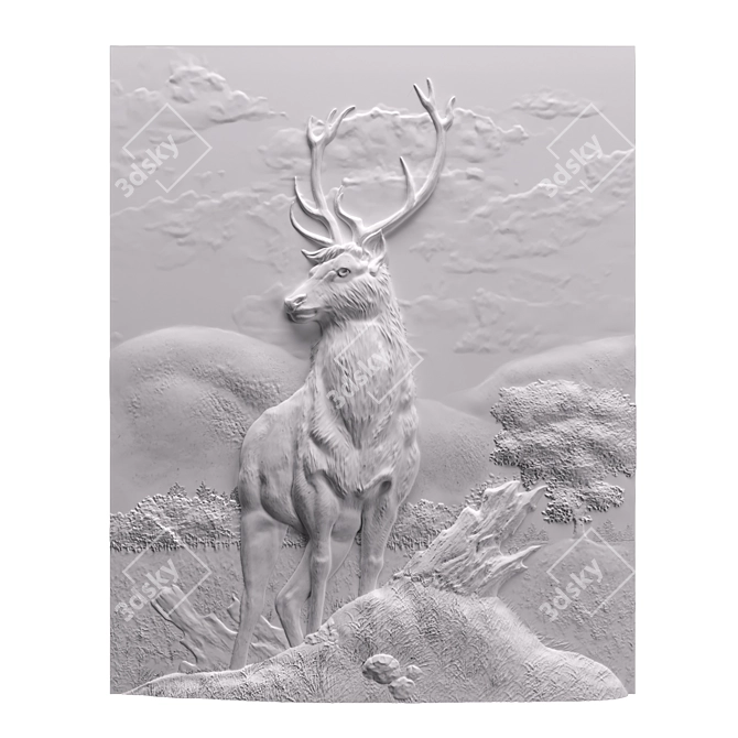 Wisdom Relief Barеlief Panel 3D model image 2