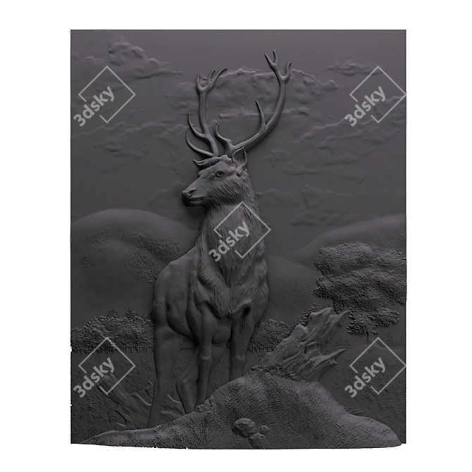 Wisdom Relief Barеlief Panel 3D model image 3