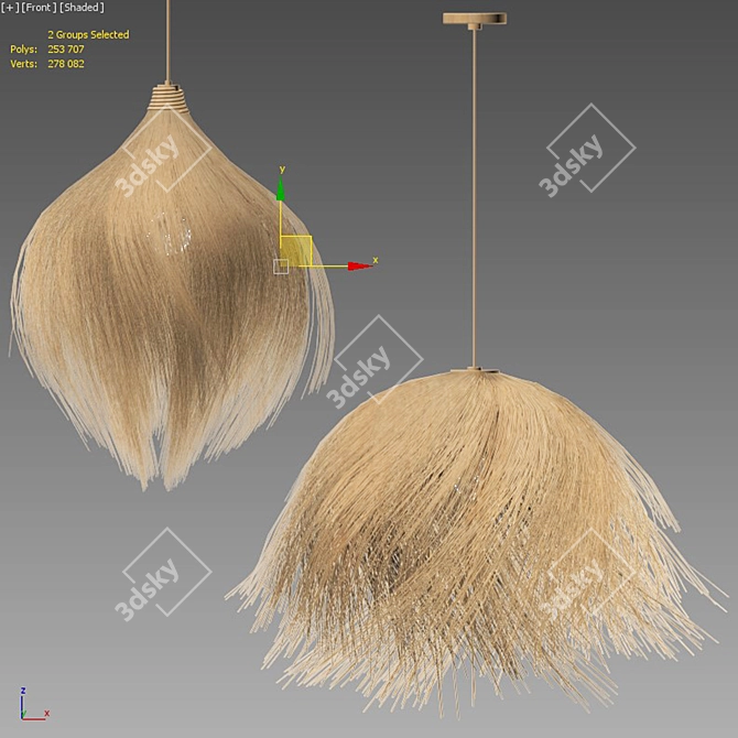 Handcrafted Alang Pendant Collection 3D model image 5