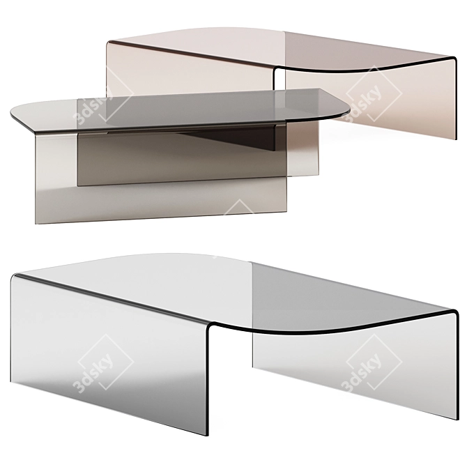 Elegant Glass Coffee Table 3D model image 1