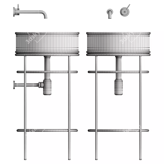 Vogue Atelier Washbasin: Elegant and Functional 3D model image 6