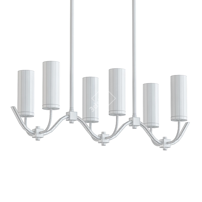 Frosted Glass Cylinder Chandelier 3D model image 2