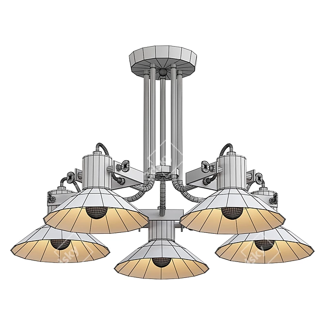 Modern Downtown Ceiling Chandelier 3D model image 2