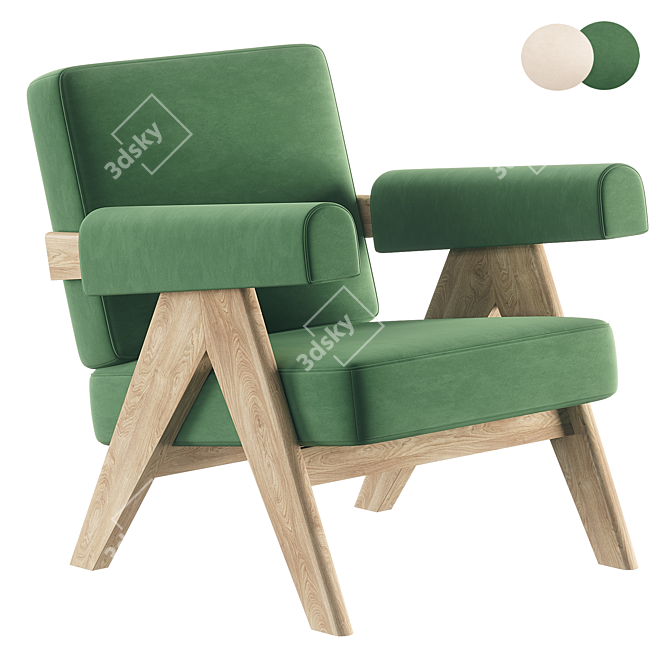 Modern Capitol Complex Armchair: 2014 Edition 3D model image 1