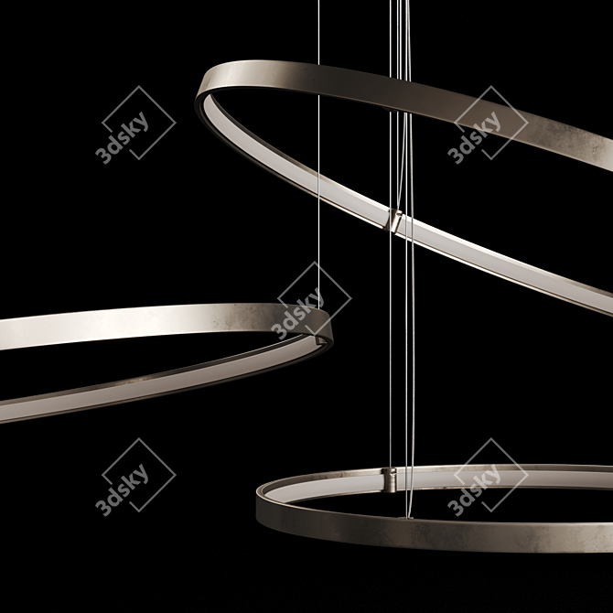 Sleek Circles Pendant Light 3D model image 3