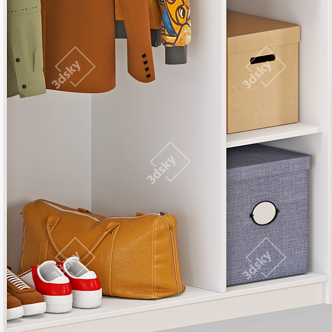 Sleek White Wardrobe: KLEPPSTAD 3D model image 4