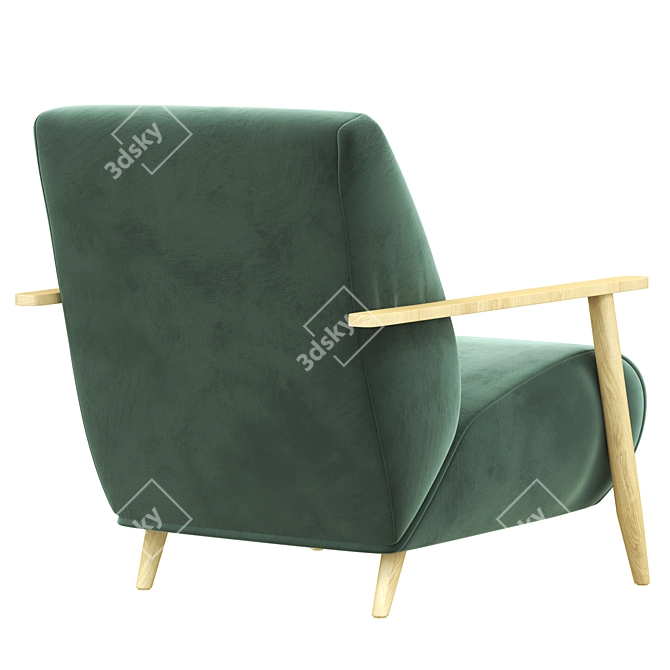 Luxury Marthan Armchair: Beige & Venge 3D model image 3
