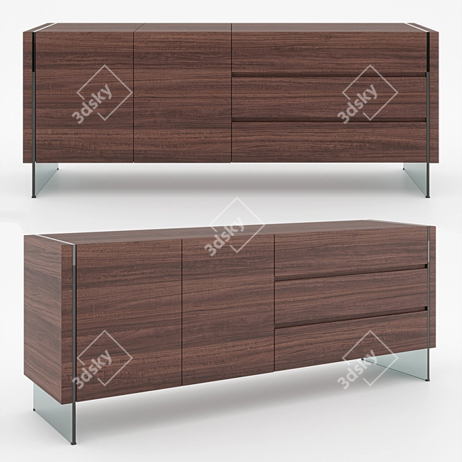 Dallas Collection Buffet Table - Elegant and Functional 3D model image 1
