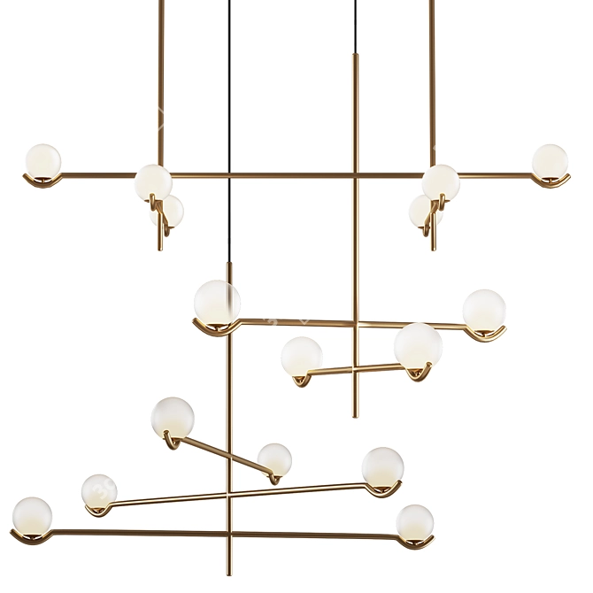 Title: Contemporary Peanuts Pendant Light 3D model image 2