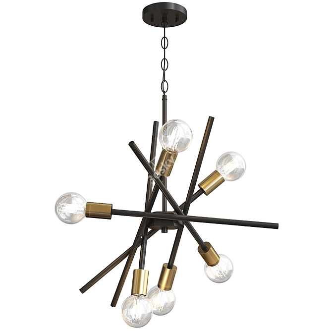 Scatter Burst Chandelier: Elegant Illumination 3D model image 1