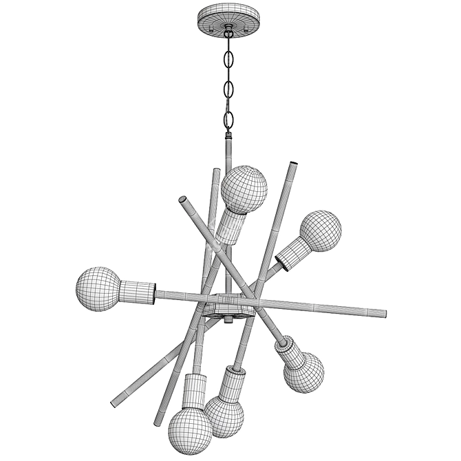 Scatter Burst Chandelier: Elegant Illumination 3D model image 2
